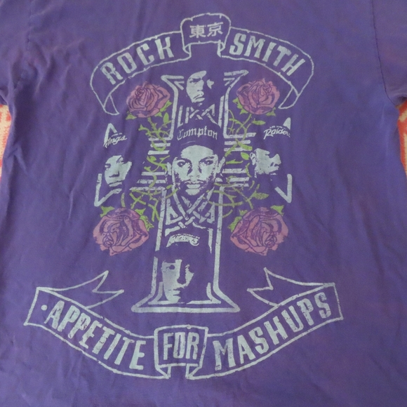 Rock Smith Appetite For Mashups 90s Rock Rap T-Shirt purple Graphic Tee no size - Picture 2 of 5